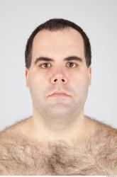 Head Man White Overweight Male Studio Poses